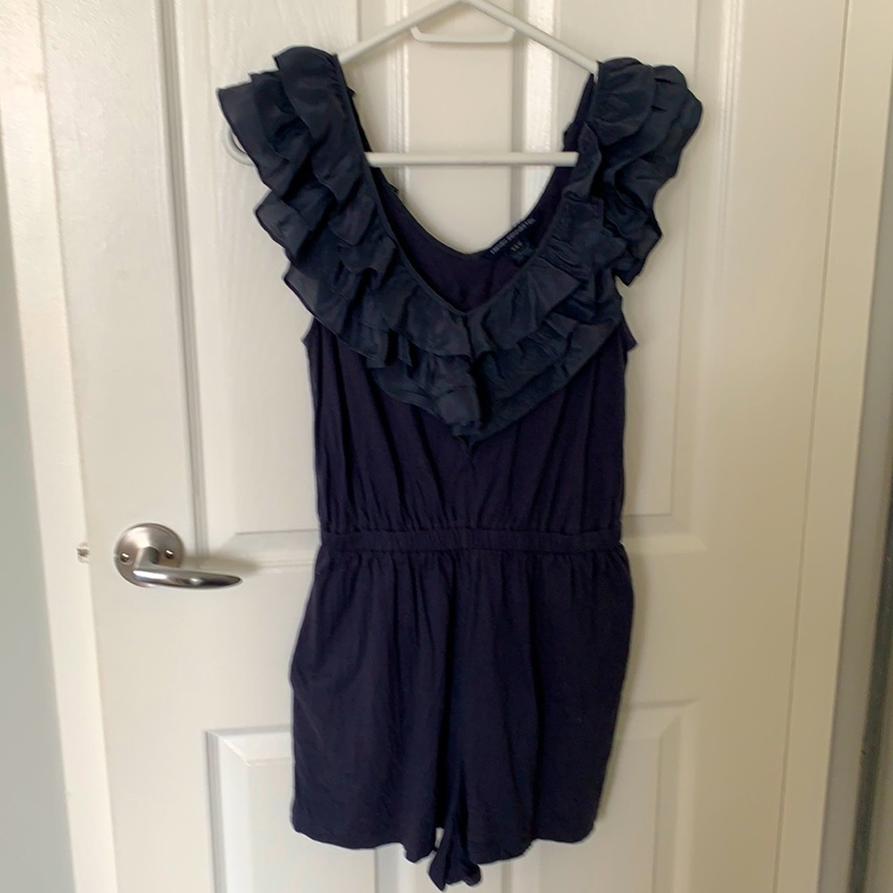 French Connection Cotton Modal Silk Ruffle Romper